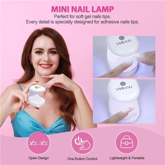 Almond Gel Nail Kit - Nail Drill with U V Lamp for Nails 500PCS Almond Nail Tips - Picture 5 of 7